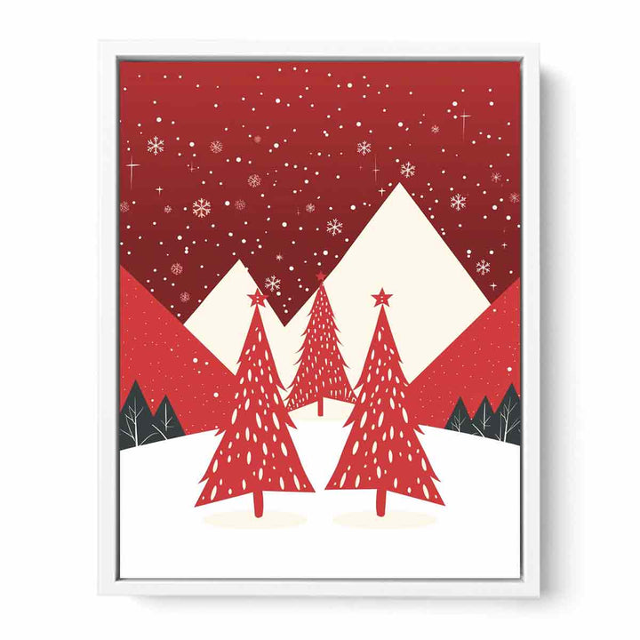 Red Christmas Tree Framed Print