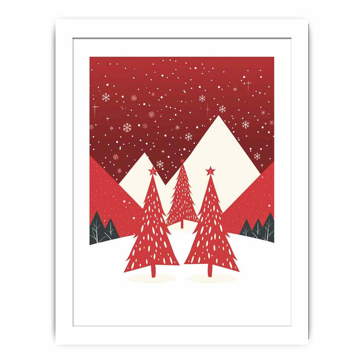 Red Christmas Tree Streched canvas