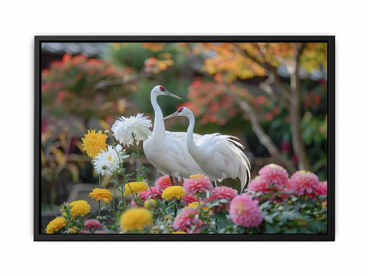 Cranes and Chrysanthemums  Painting