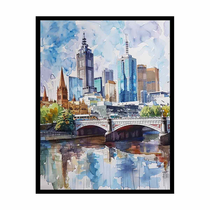 Melbourne Skyline   Painting