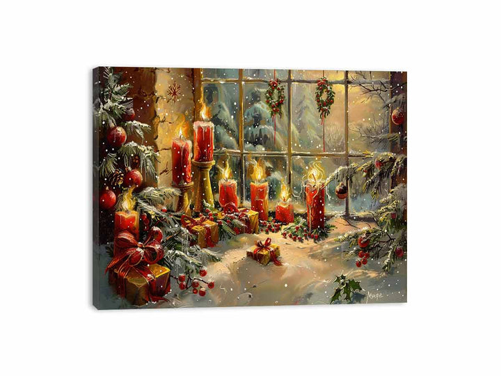 Christmas Candles Canvas Print