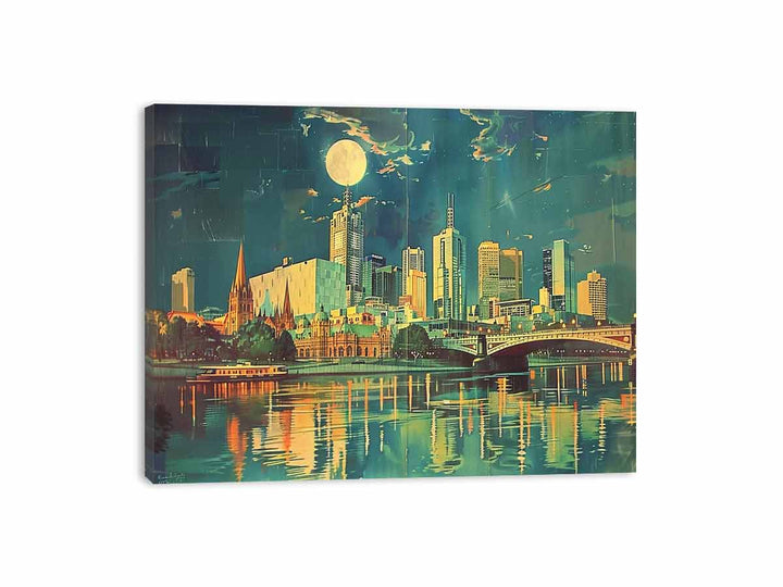 River Side Melbourne Canvas Print