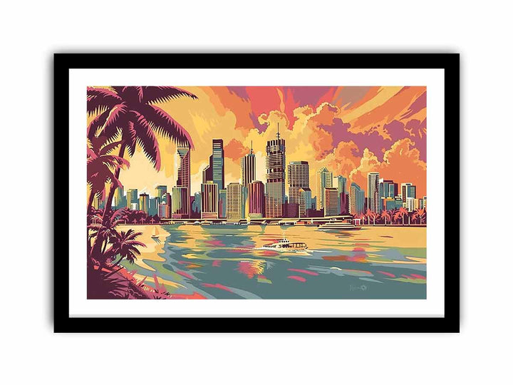 Brisbane  Retro  Art Print