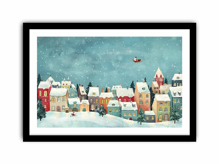 Festive Houses  Art Print