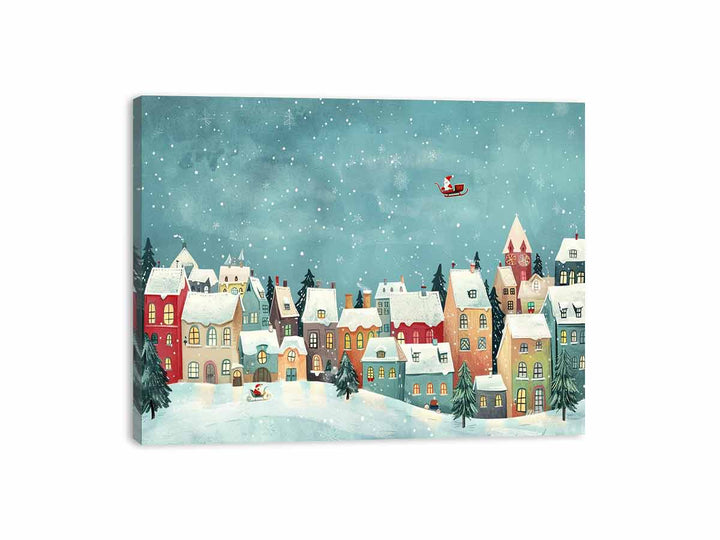 Festive Houses Canvas Print