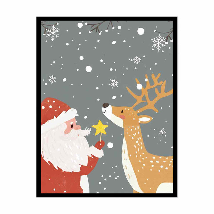 Santa & Reindeer  Painting