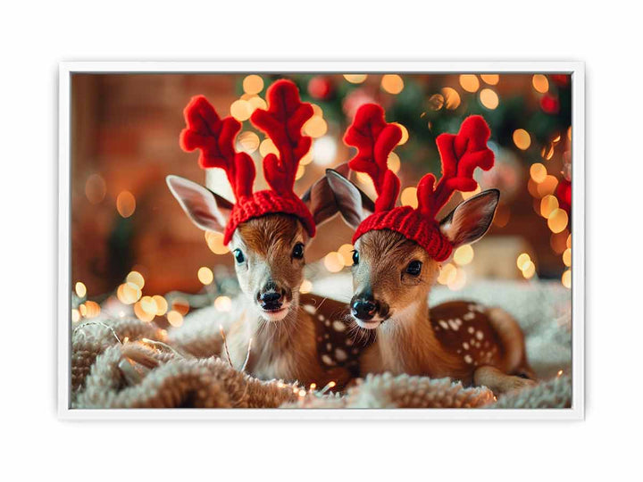 Festive Deers Framed Print