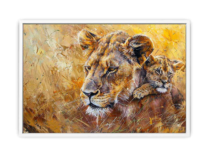 Lion Cute Baby  Framed Print