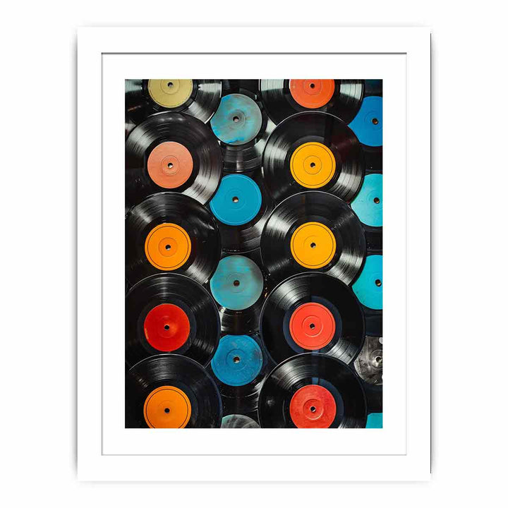 Vinyl Records Poster Streched canvas