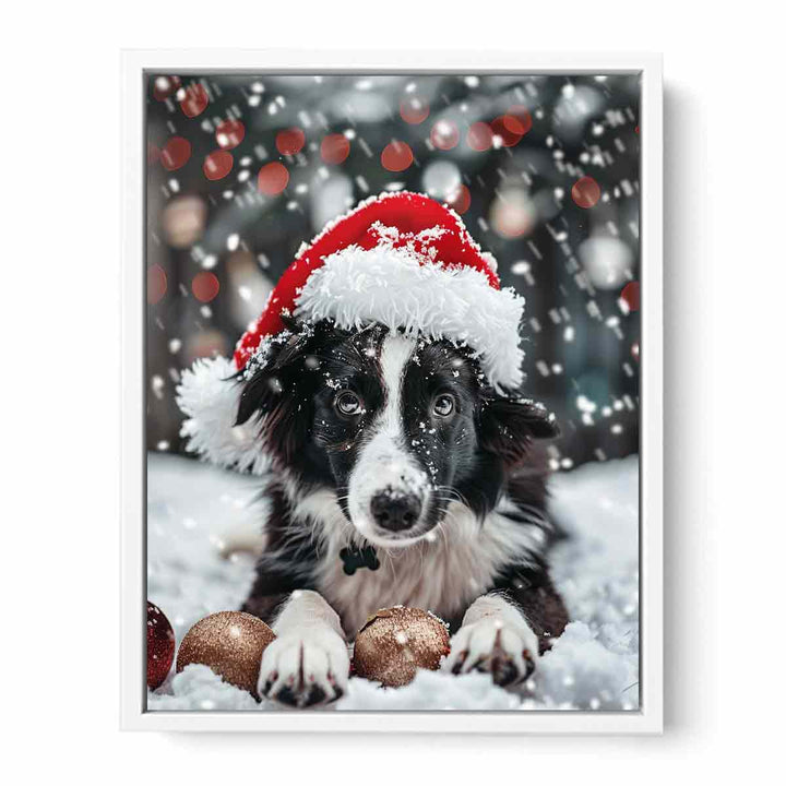 Festive Dog Framed Print