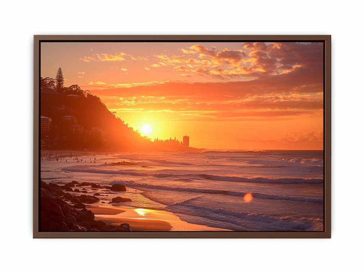 Sunset at Burleigh Heads Beach  Poster