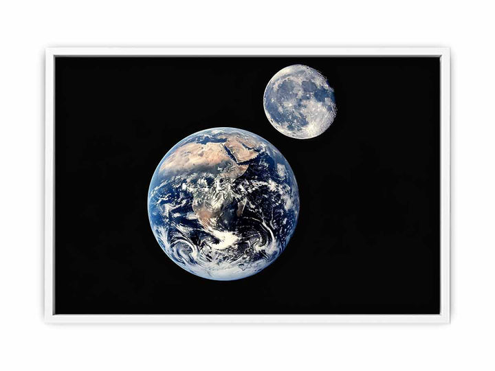 Moon & Earth  Framed Print