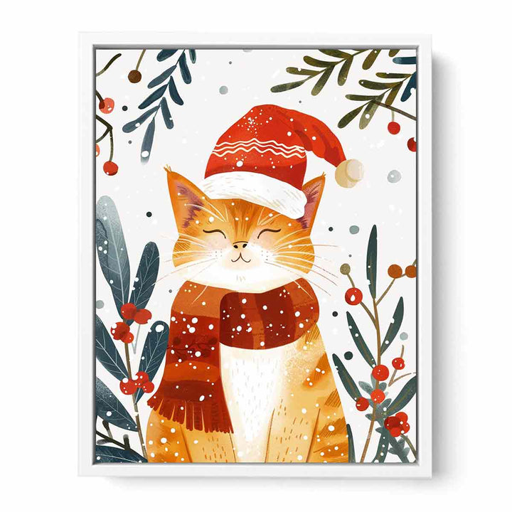 Festive Cat  Framed Print