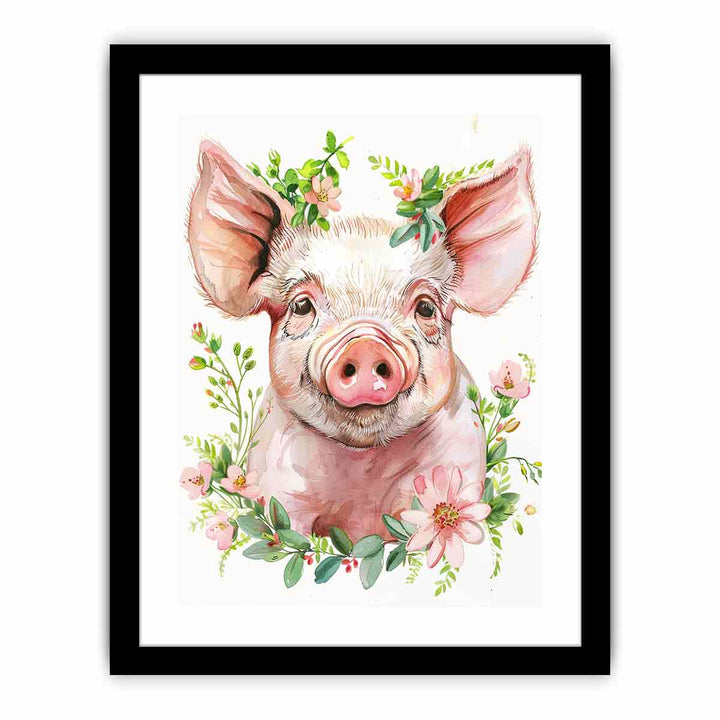 Cute Pig  Art Print