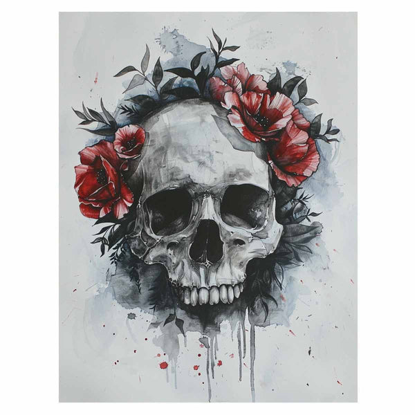 Watercolor Skull  Painting Art Print