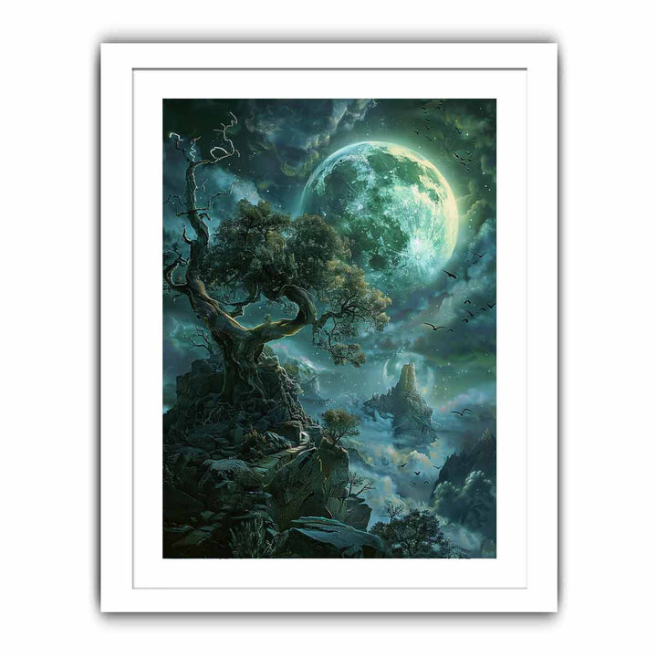 Fantasy moon framed Print