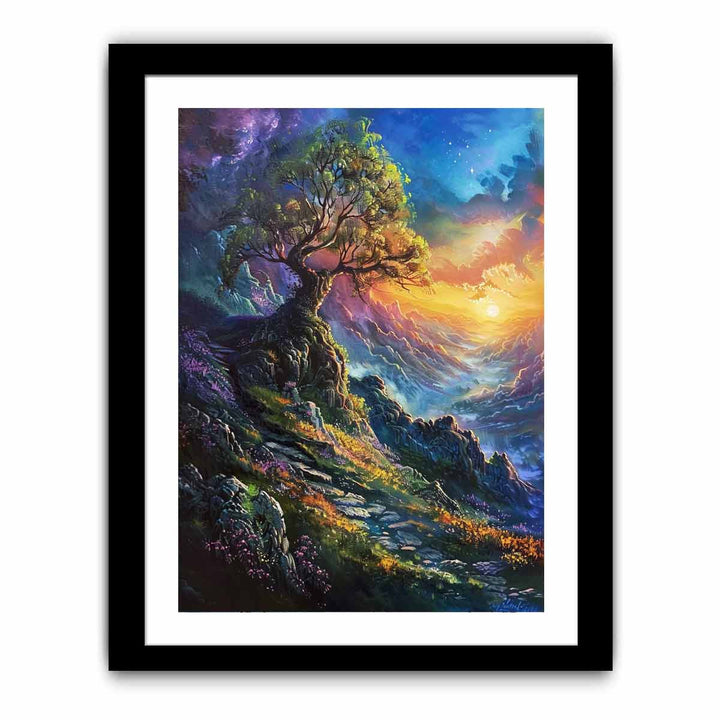 Up Tree framed Print