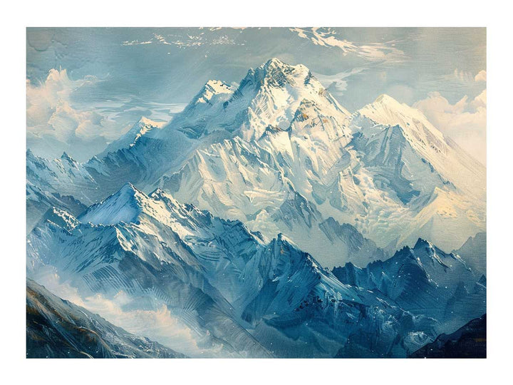 Himalayas Snow Painting Art Print