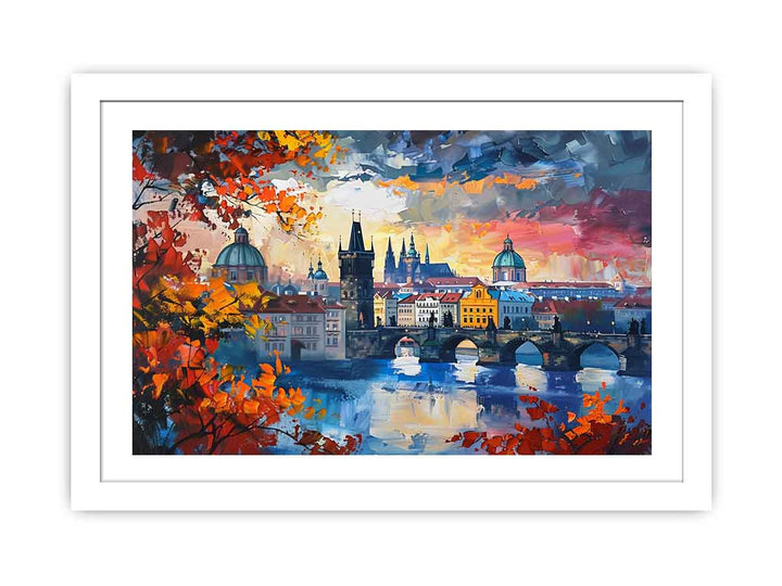 Prague City Of Hundres Spiers Paintingframed Print