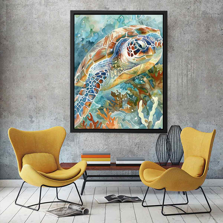 Turtle Watercolor Painting Art Print