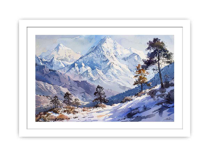 Mountain Snow Art framed Print