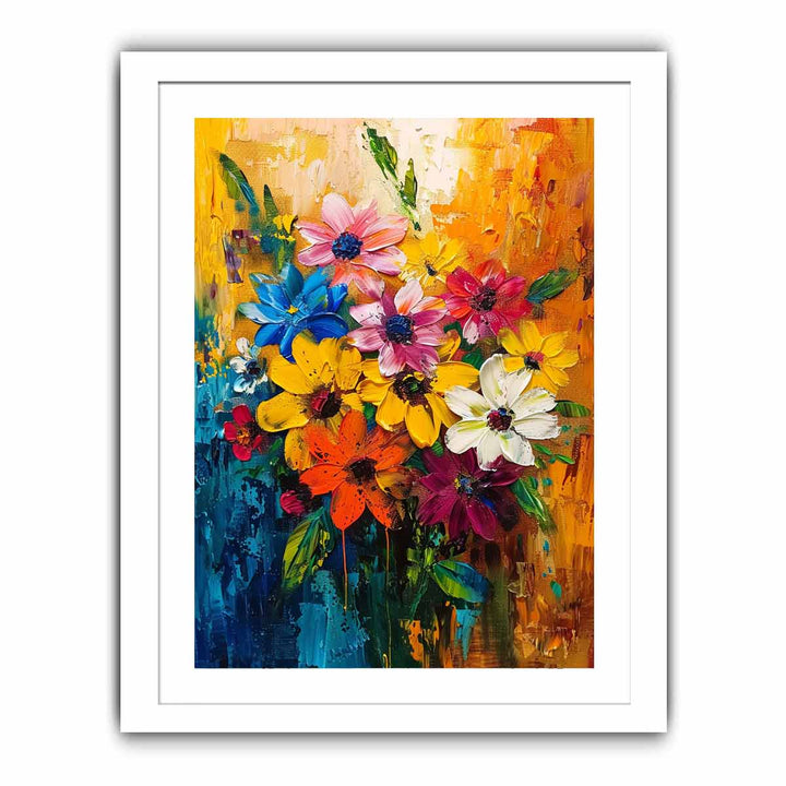 Abstract Flowers Streched canvas