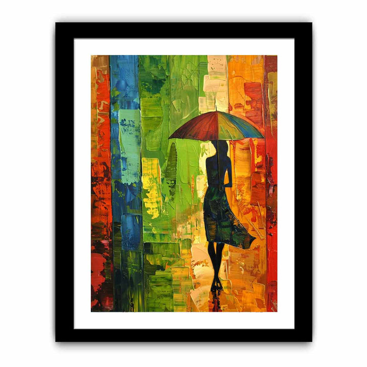 Abstract Umbrela Walk  Art Print