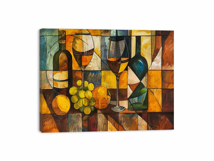 Cubism  Wine Art  Canvas Print