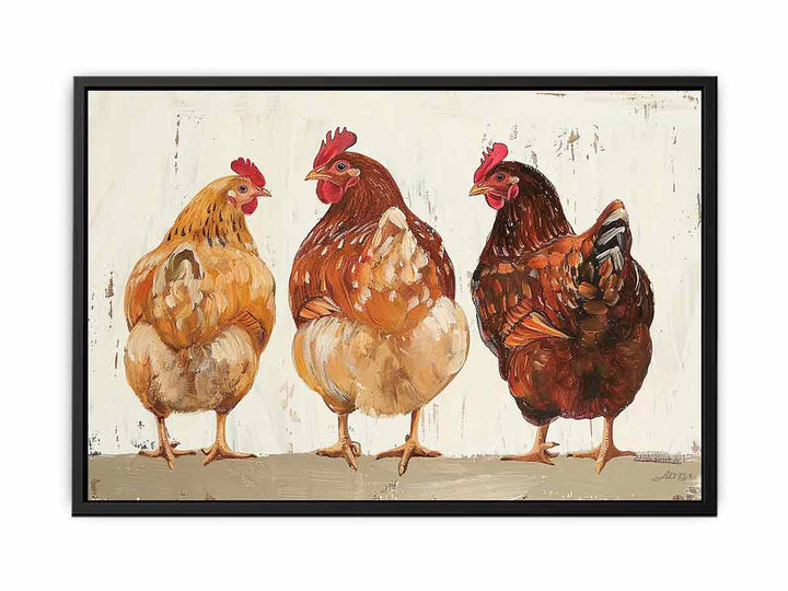 Three Hens  Painting