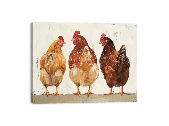 Three Hens Canvas Print