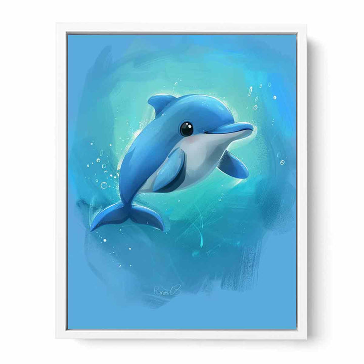  Cartoon Dolphin Framed Print