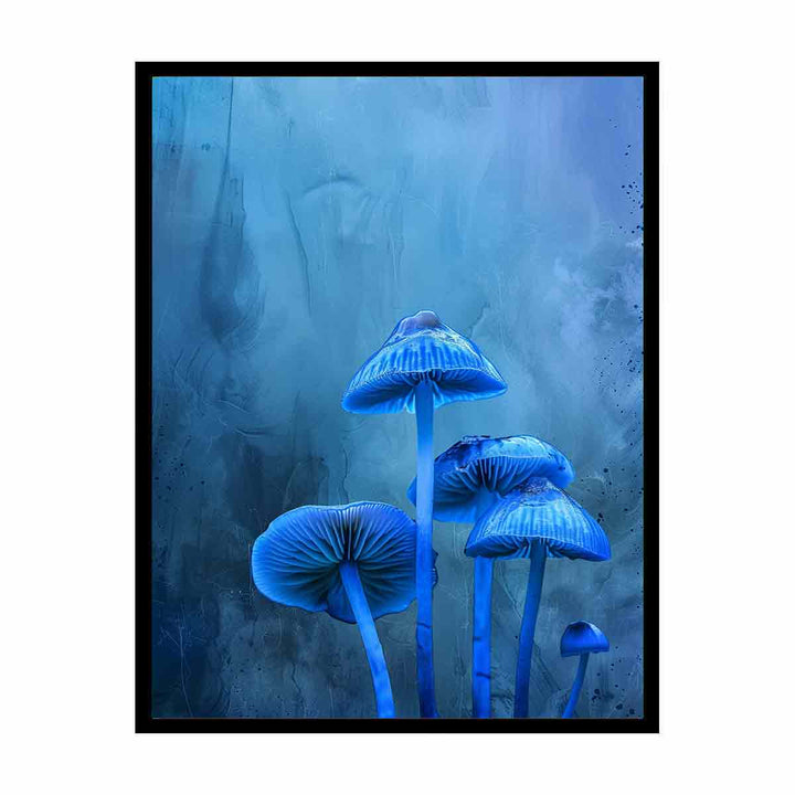 Blue Top Mushrooms  Painting