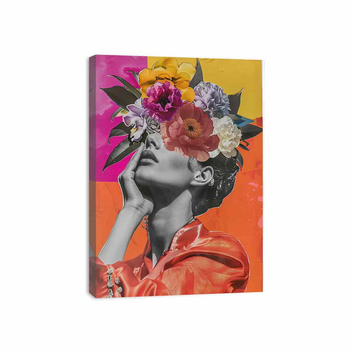 Flower Head Girl Canvas Print