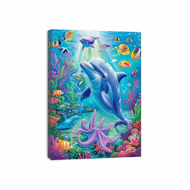 Joyful Dolphin Canvas Print