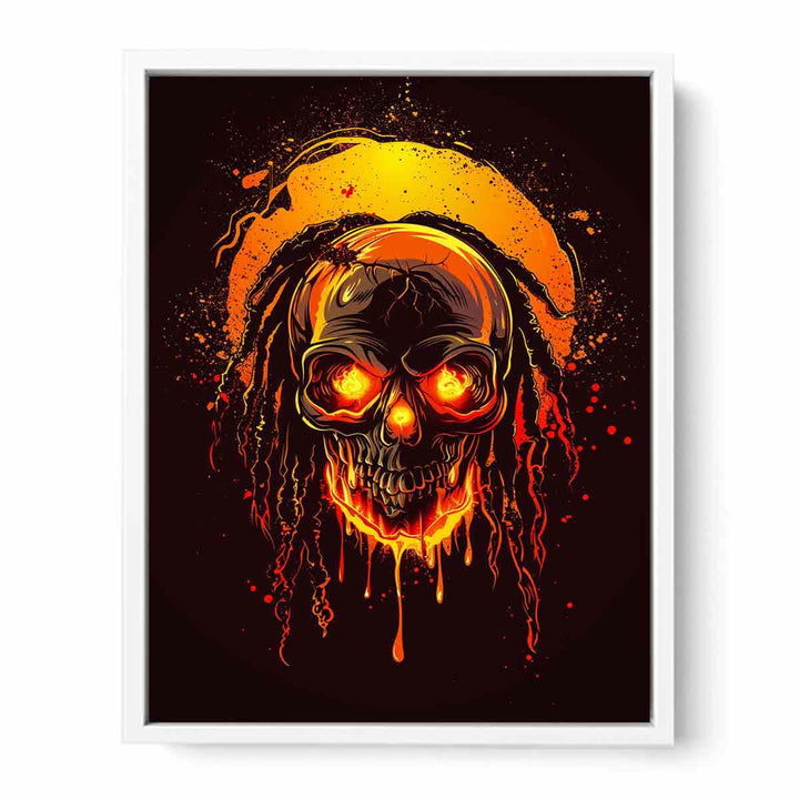 Fire Skull Framed Print