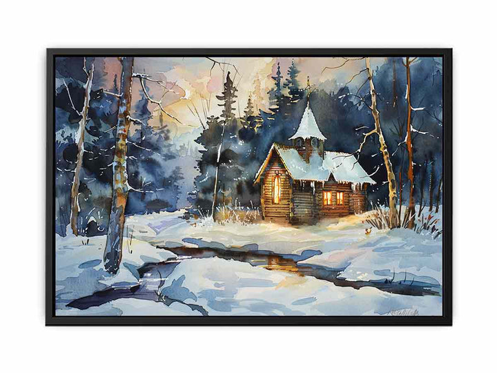 Chruch In Woods  Painting