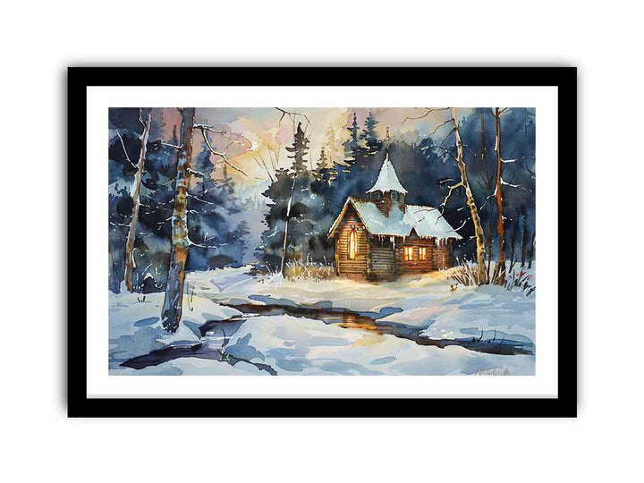 Chruch In Woods  Art Print