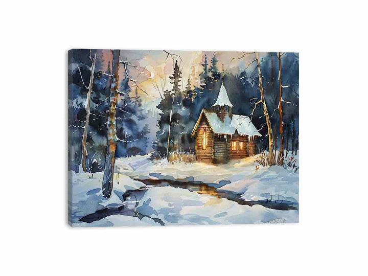 Chruch In Woods Canvas Print