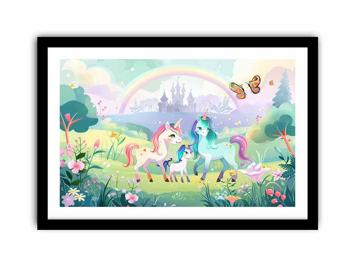 Three Uniconrs  Art Print