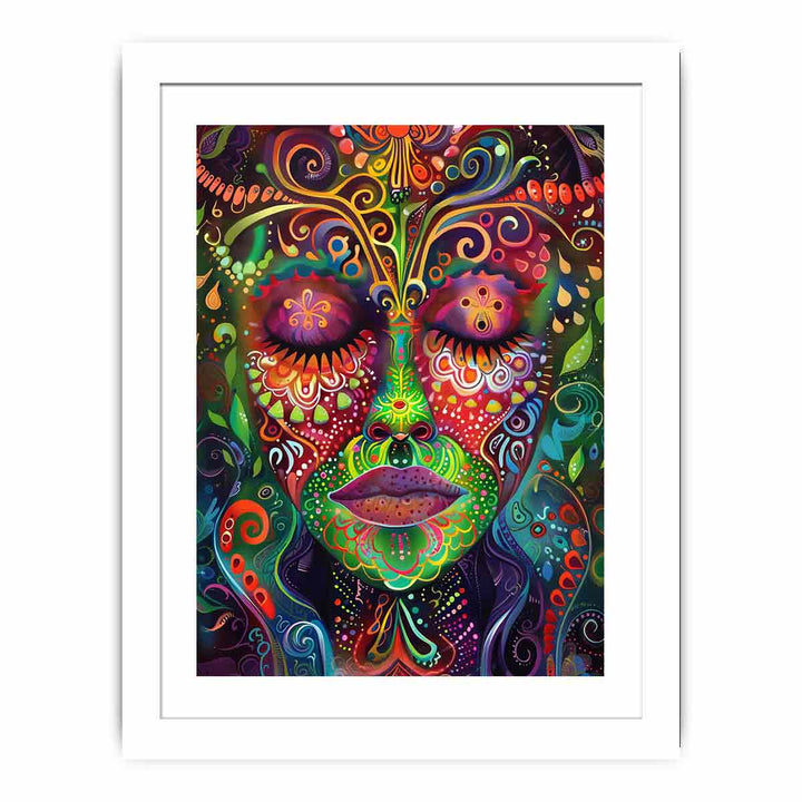 Psychedelic Face Streched canvas