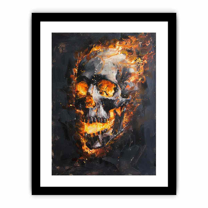 Skull on Fire  Art Print