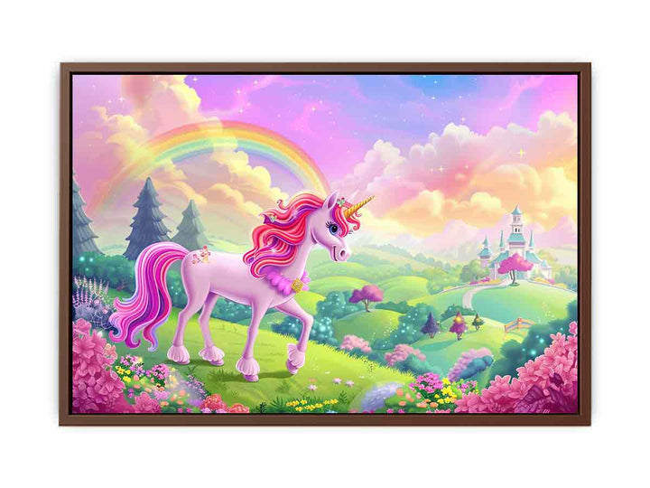 Unicorn In Garden  Poster