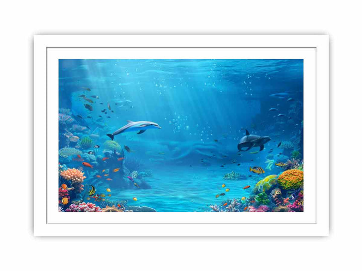 Dolphin Underwater  Streched canvas