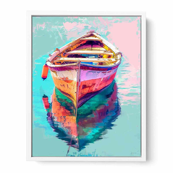 Pastel Boat Framed Print