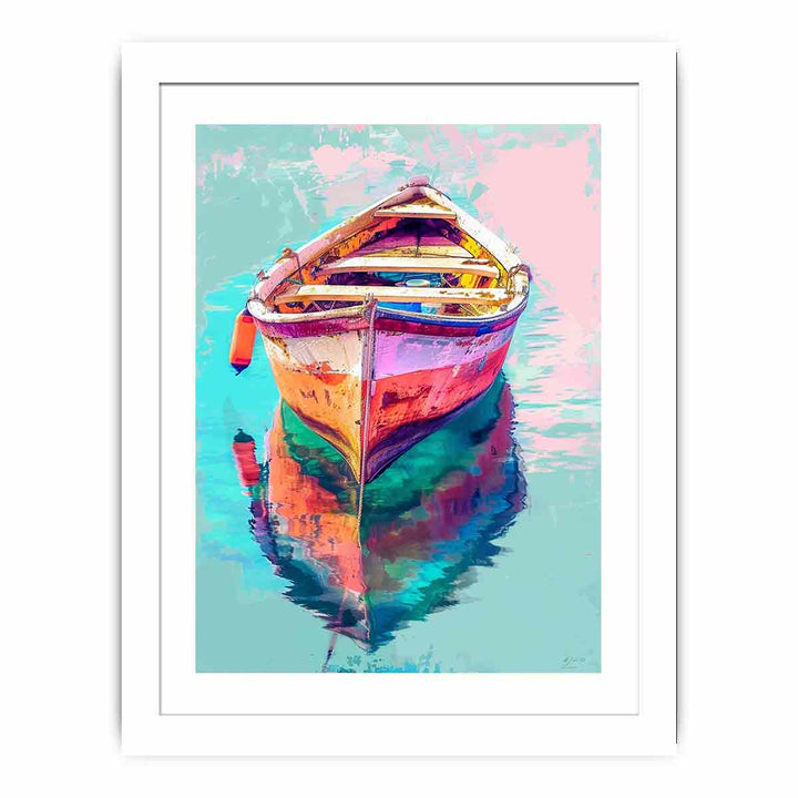 Pastel Boat Streched canvas