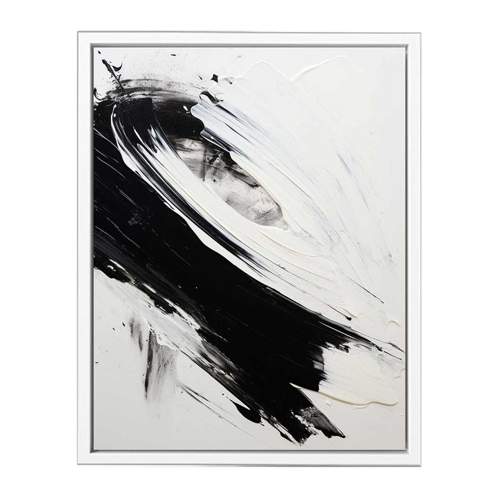 white black Abstract art print  Canvas Print