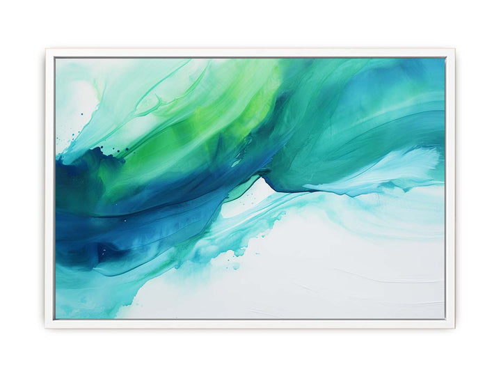 Blue Green Abstract Art  Canvas Print