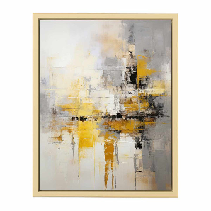 Yellow Black  Abstract Art Framed Print