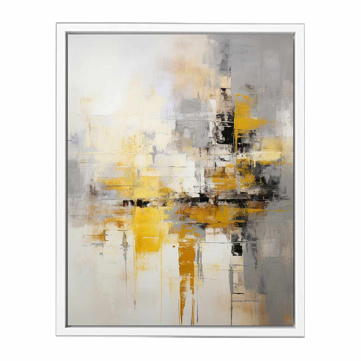 Yellow Black  Abstract Art  Canvas Print