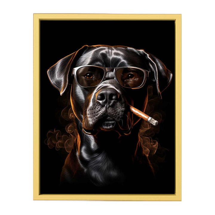 Smoking Dog Art  Poster